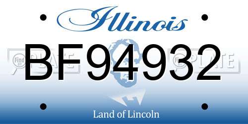 BF94932 Illinois License Plate
