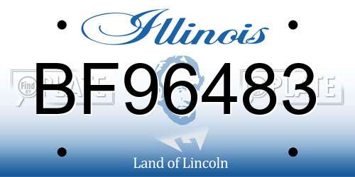 BF96483 Illinois License Plate