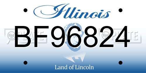 BF96824 Illinois License Plate