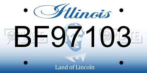 BF97103 Illinois License Plate