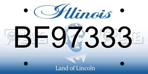 BF97333 Illinois License Plate