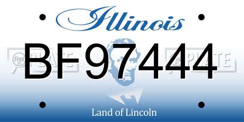 BF97444 Illinois License Plate