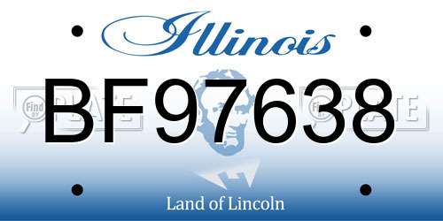 BF97638 Illinois License Plate