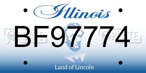 BF97774 Illinois License Plate