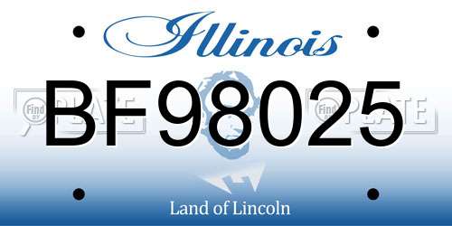 BF98025 Illinois License Plate