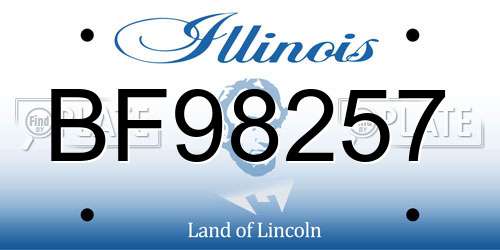 BF98257 Illinois License Plate