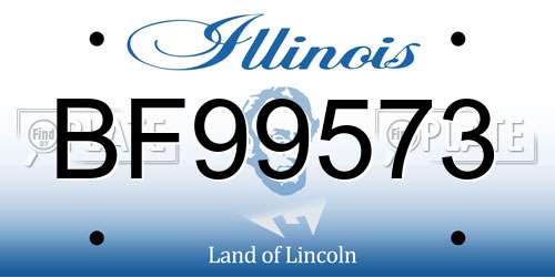 BF99573 Illinois License Plate