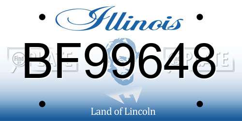 BF99648 Illinois License Plate