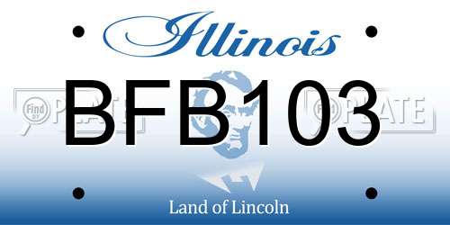 BFB103 Illinois License Plate