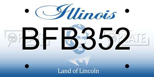 BFB352 Illinois License Plate