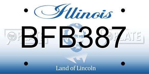 BFB387 Illinois License Plate