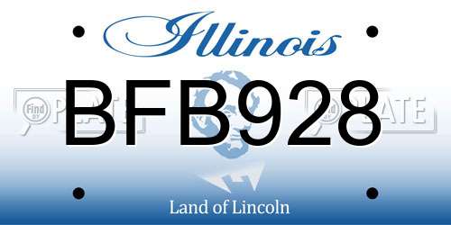 BFB928 Illinois License Plate