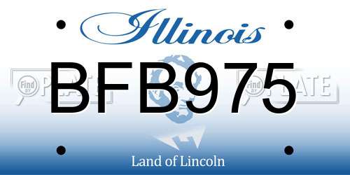 BFB975 Illinois License Plate