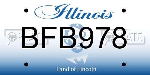 BFB978 Illinois License Plate