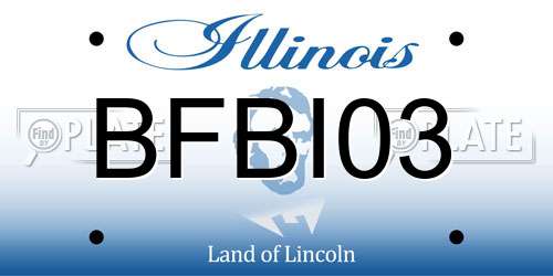 BFBI03 Illinois License Plate