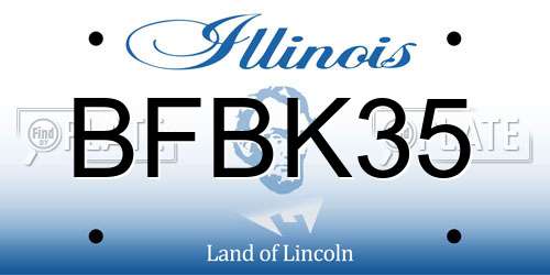 BFBK35 Illinois License Plate
