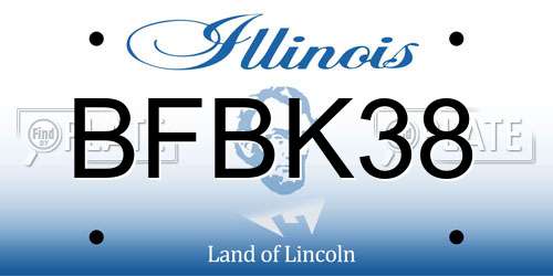 BFBK38 Illinois License Plate