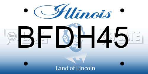 BFDH45 Illinois License Plate
