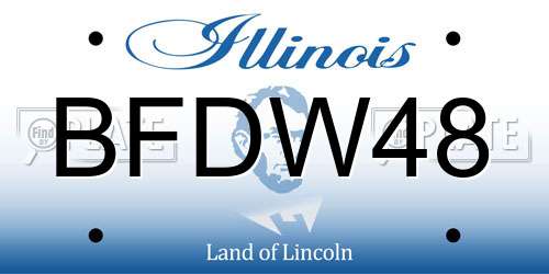 BFDW48 Illinois License Plate