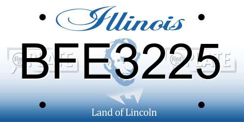 BFE3225 Illinois License Plate
