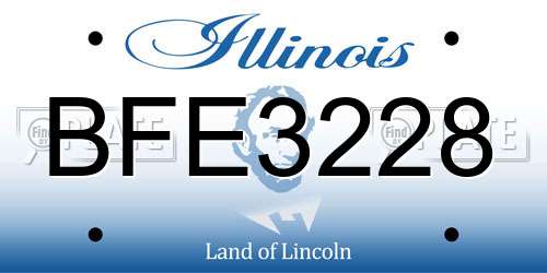 BFE3228 Illinois License Plate