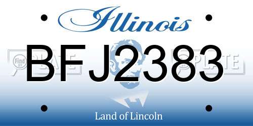 BFJ2383 Illinois License Plate