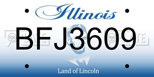 BFJ3609 Illinois License Plate