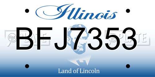 BFJ7353 Illinois License Plate