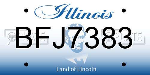 BFJ7383 Illinois License Plate