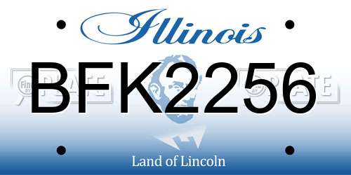 BFK2256 Illinois License Plate