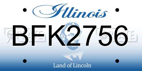 BFK2756 Illinois License Plate