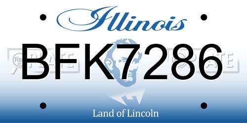 BFK7286 Illinois License Plate