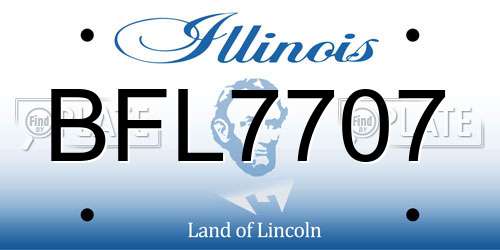 BFL7707 Illinois License Plate