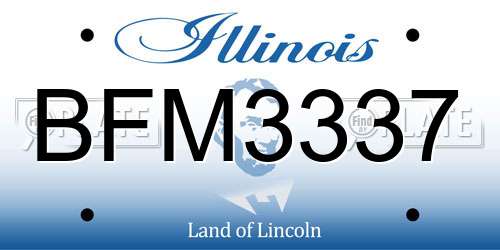 BFM3337 Illinois License Plate