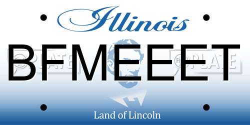 BFMEEET Illinois License Plate