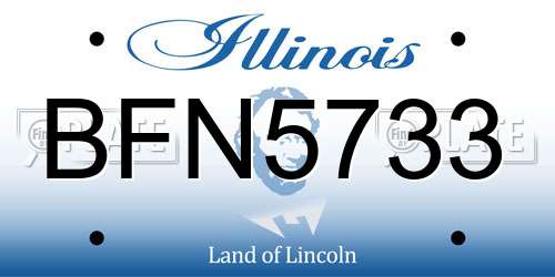 BFN5733 Illinois License Plate