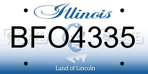 BFO4335 Illinois License Plate
