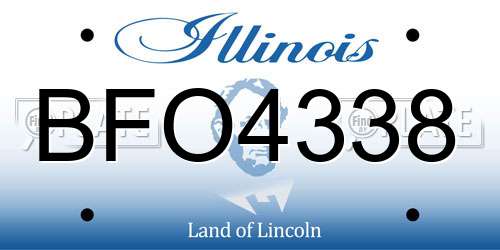 BFO4338 Illinois License Plate