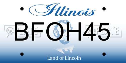 BFOH45 Illinois License Plate