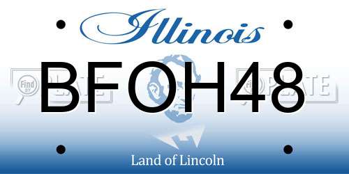 BFOH48 Illinois License Plate
