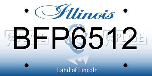 BFP6512 Illinois License Plate