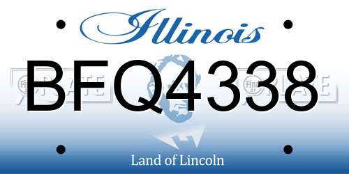 BFQ4338 Illinois License Plate