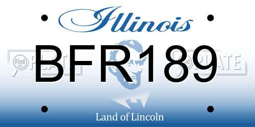 BFR189 Illinois License Plate