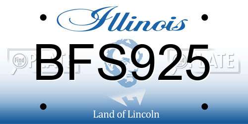 BFS925 Illinois License Plate
