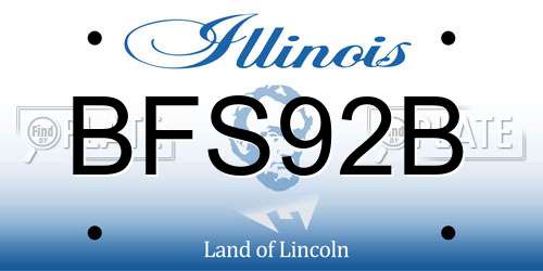 BFS92B Illinois License Plate