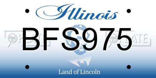 BFS975 Illinois License Plate
