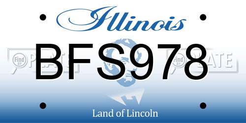 BFS978 Illinois License Plate