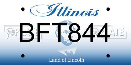 BFT844 Illinois License Plate