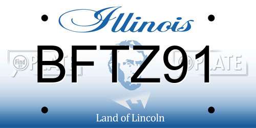 BFTZ91 Illinois License Plate