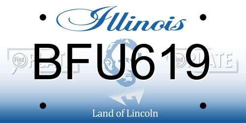 BFU619 Illinois License Plate